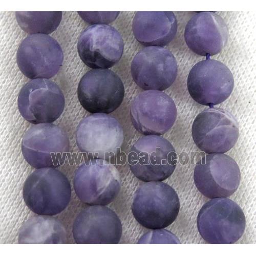 round matte Amethyst Beads, purple