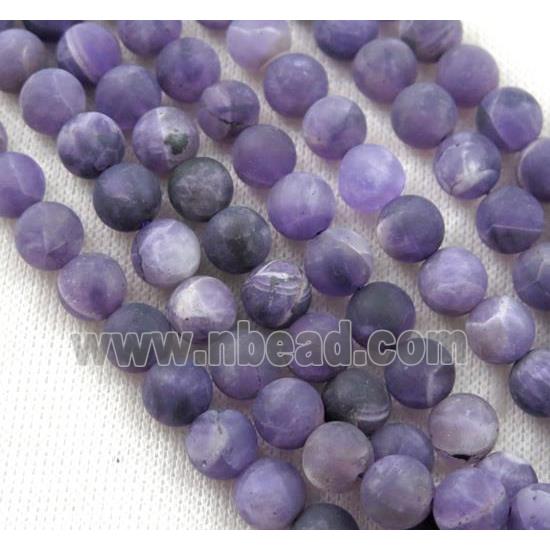 round matte Amethyst Beads, purple