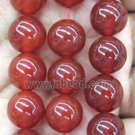 Red Agate Carnelian Beads Smooth Round
