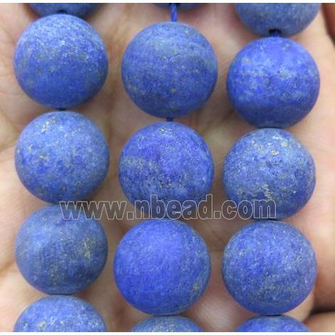 round matte lapis lazuli beads, blue