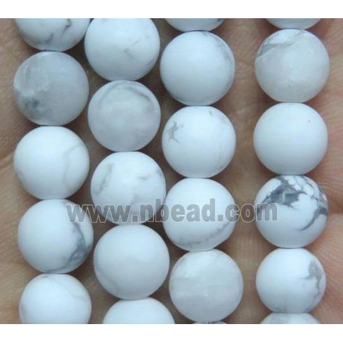 round white turquoise howlite beads, matte
