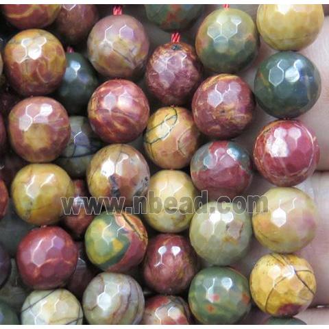 Picasso Creek Jasper Beads Multicolor Faceted Round