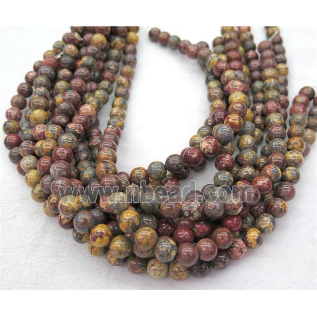 round Red LeopardSkin Jasper beads