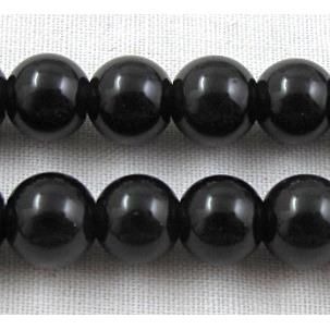 round black Obsidian Stone bead, AA Grade