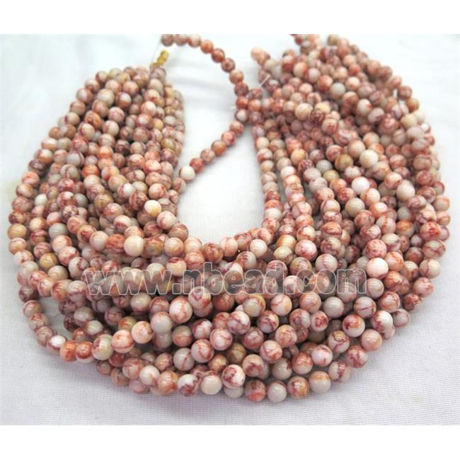 red Silk Jasper beads, round