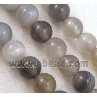 round gray Botswana Agate beads, dye