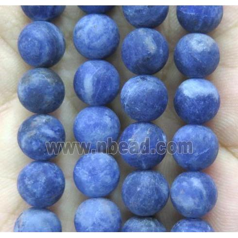 matte round Blue Sodalite Beads