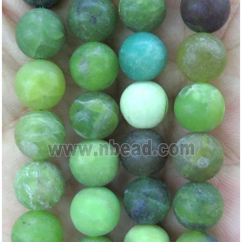 matte round Australian Chrysoprase Beads, green