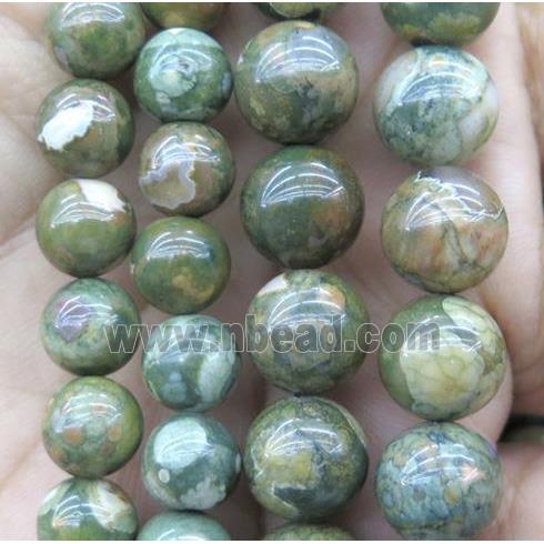 round Rhyolite Beads, green