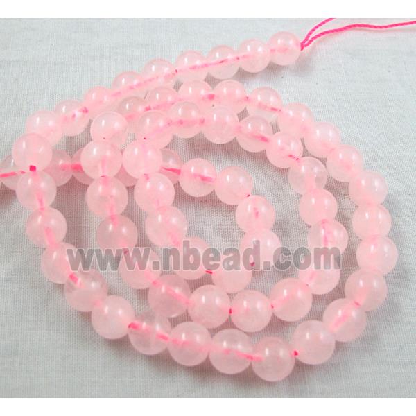 round Rose Quartz Beads, pink