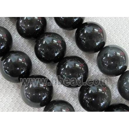 round black obsidian beads