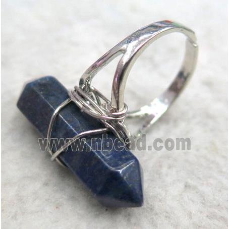 lapis lazuli ring, wire wrapped