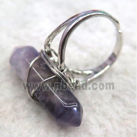 amethyst ring, wire wrapped