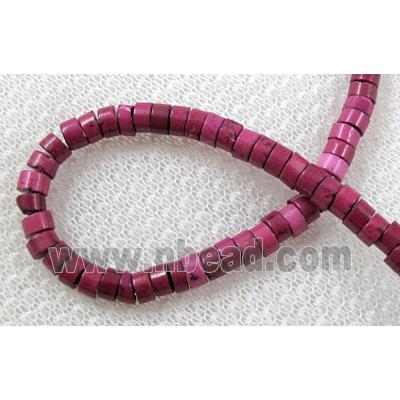 Turquoise heishi bead, purple dye