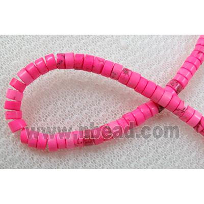 Turquoise heishi bead, pink dye