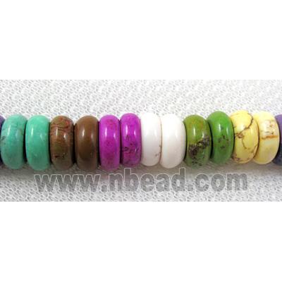 synthetic Turquoise rondelle beads, mixed color