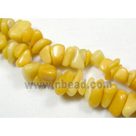 Synthetic Yellow Aventurine Chip Beads