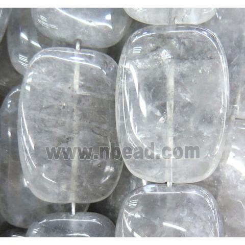 natural cloudy quartz beads, rectangle
