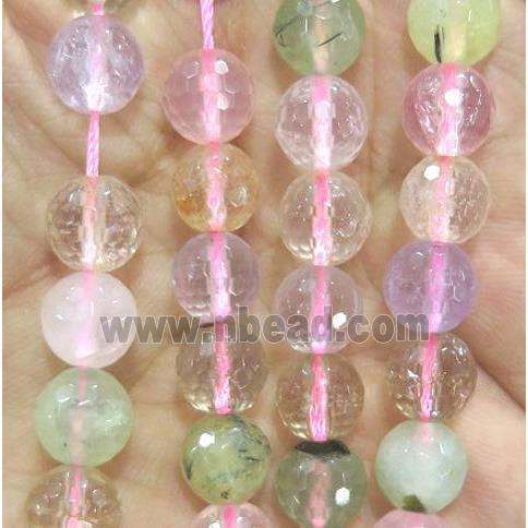 mixed gemstone beads, faceted round