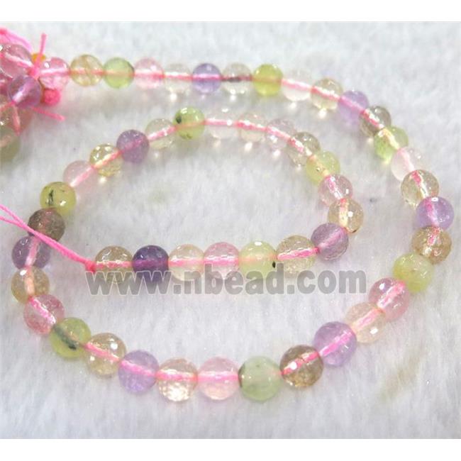 mixed gemstone beads, faceted round