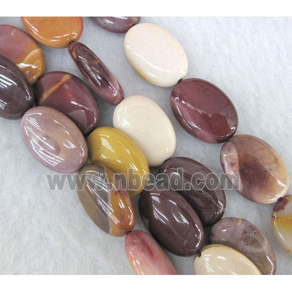 Mookaite stone Beads, flat oval