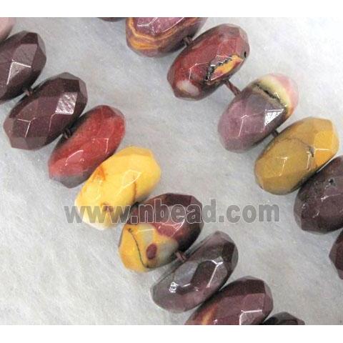 faceted rondelle Mookaite Beads