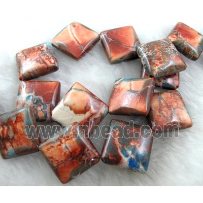 Red Sea Sediment Jasper Beads Square Conner-Drilled