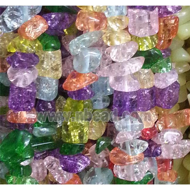 Chinese Crackle Crystal chip beads, freeform