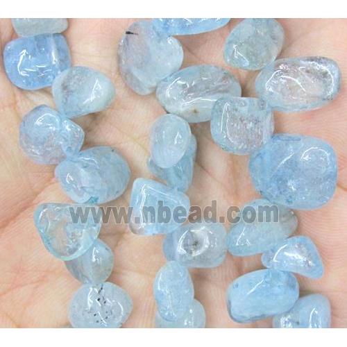 Aquamarine chip beads, freeform