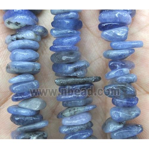 blue tourmaline beads, chip, freeform