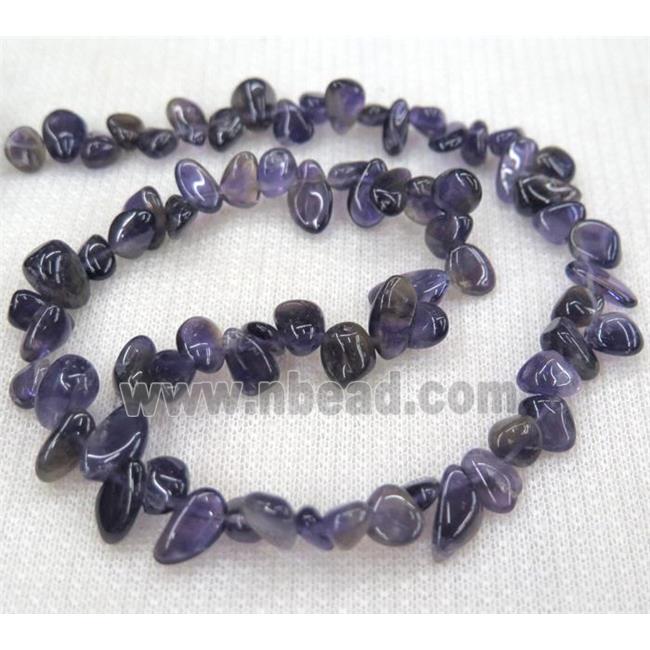 amethyst chips bead, teardrop freeform, purple