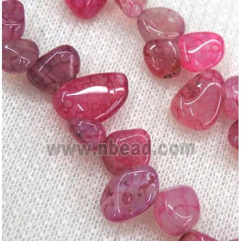 pink dragon veins agate chips bead, freeform