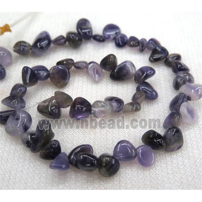 Amethyst chip beads, freeform, purple