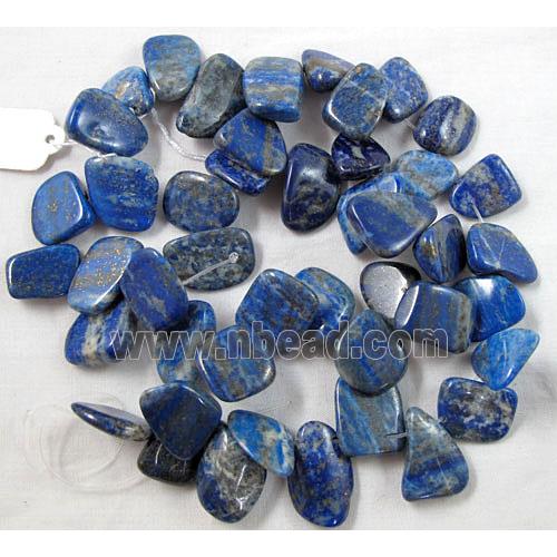Lapis Lazuli beads, freeform Chip, Top-Drilled