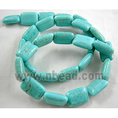 Chalky Turquoise beads, rectangle
