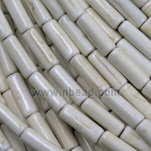 white turquoise tube beads, synthetical