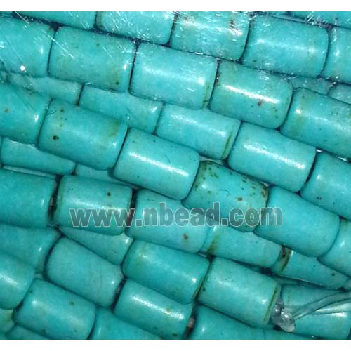 blue turquoise tube beads, synthetical