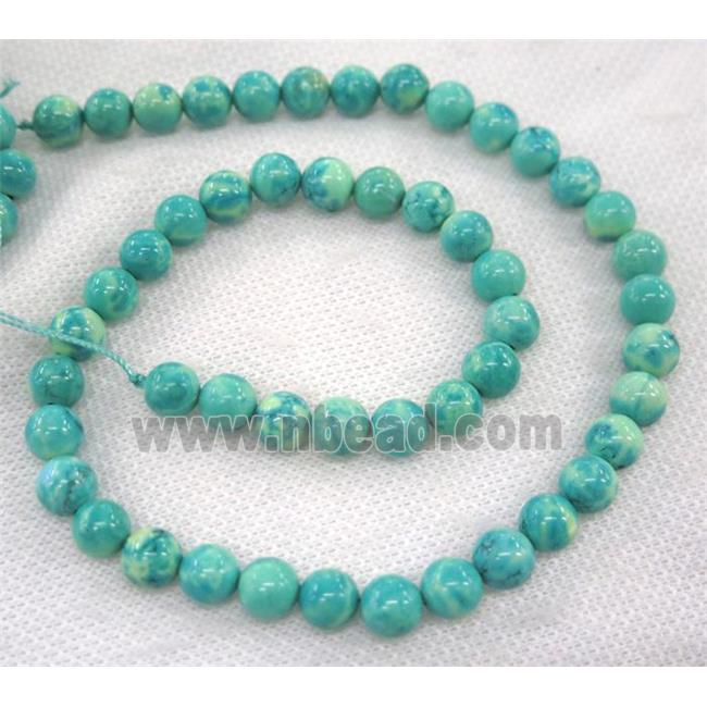 blue turquoise bead, round