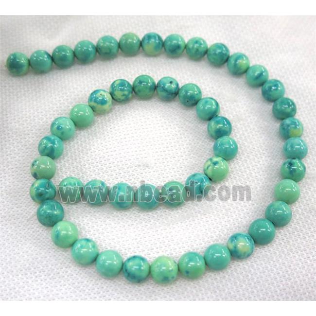 green turquoise bead, round
