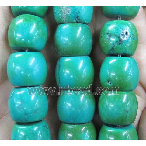 turquoise bead, barrel