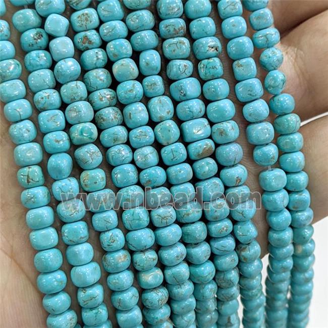 turquoise beads, freeform, blue