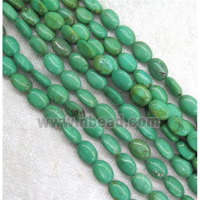 green turquoise beads, oval