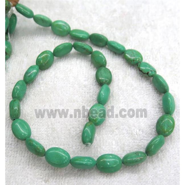 green turquoise beads, oval