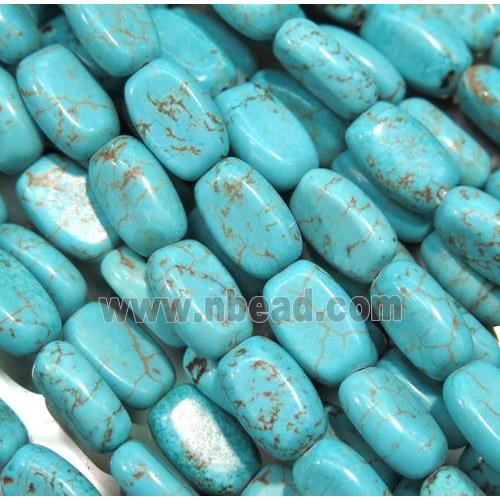 blue turquoise beads, rectangle