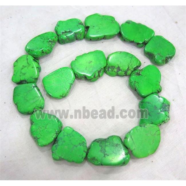 green turquoise slice beads, freeform