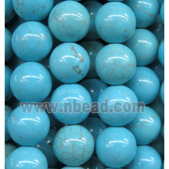blue turquoise beads, round