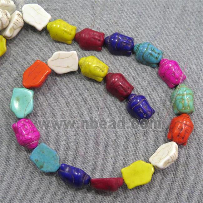 synthetic Turquoise buddha beads, mix color