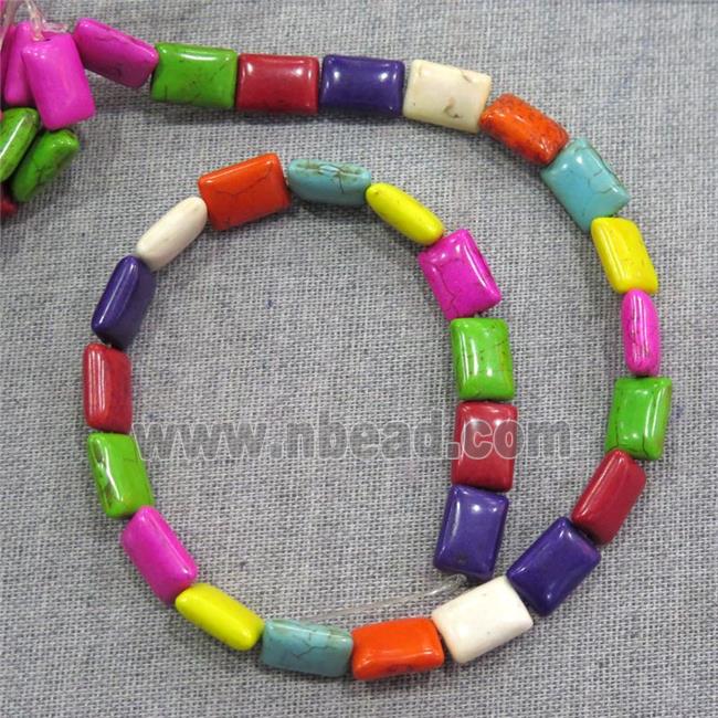 synthetic Turquoise rectangle beads, mix color