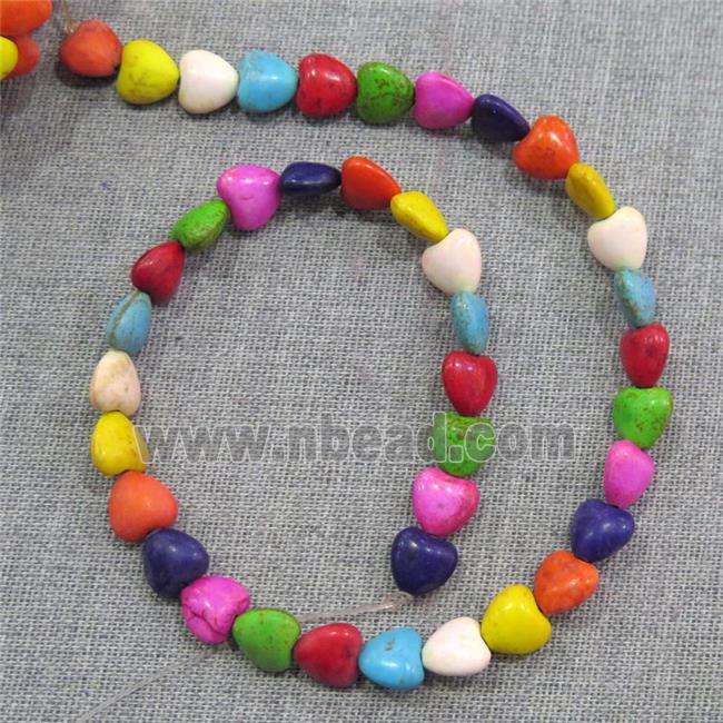synthetic Turquoise heart beads, mix color