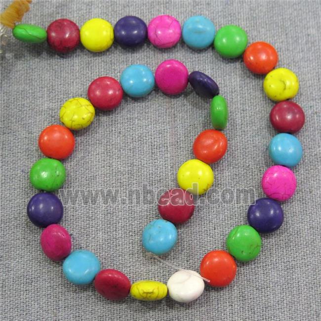 synthetic Turquoise circle beads, mix color